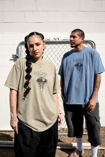 SACRED HEART Tee blue jean